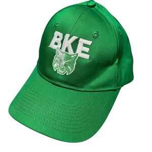 BKE Green Baseball Cap Embroidered Bobcat Logo Adjustable Strap Hat‎